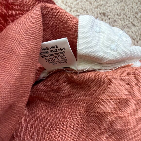 Taylor Stitch The Jack Shirt Men 40 Orange 100% Linen Long Sleeve Beach Vacation - Picture 4 of 7